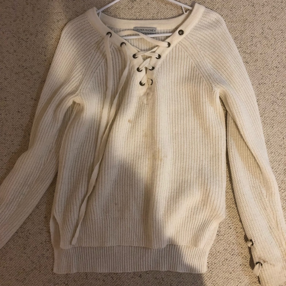 lace up sweater